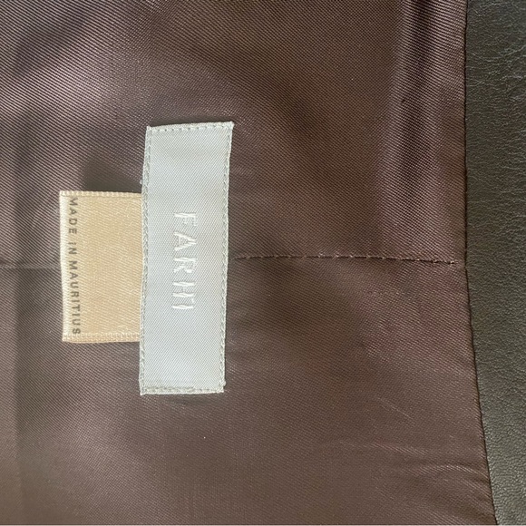 FARHI leather jacket;  button up lined and pockets - Picture 14 of 15